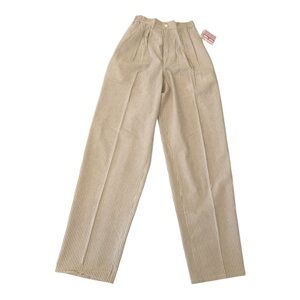 VTG Liz Claiborne Beige Seersucker Pinstripe Wide Leg Pants